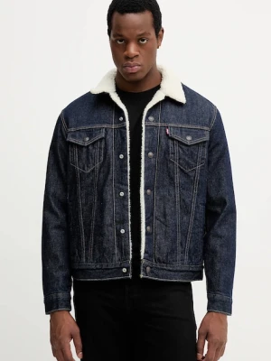 Levi's kurtka jeansowa kolor granatowy przejściowa 16365