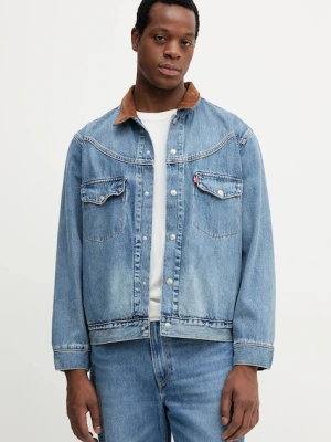 Levi's kurtka jeansowa kolor niebieski przejściowa 002WN
