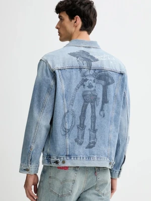 Levi's kurtka jeansowa kolor niebieski przejściowa 0034J
