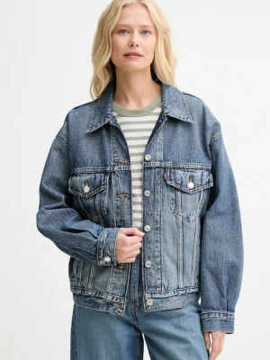 Levi's kurtka jeansowa kolor niebieski przejściowa oversize A1743