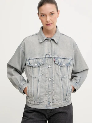 Levi's kurtka jeansowa kolor niebieski przejściowa oversize A1743