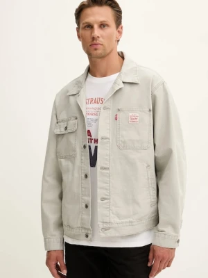 Levi's kurtka jeansowa kolor szary przejściowa oversize A4820