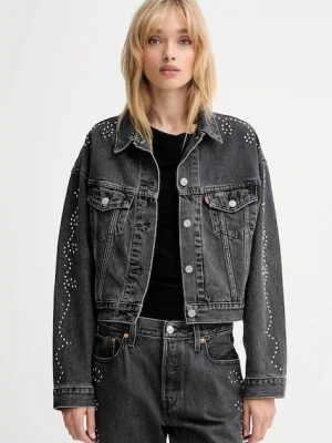 Levi's kurtka jeansowa kolor szary przejściowa oversize A9456