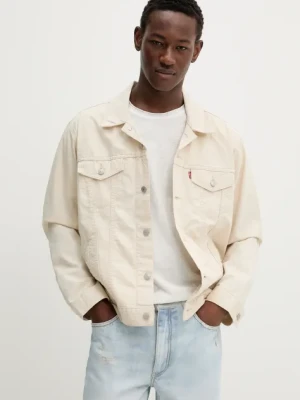 Levi's kurtka jeansowa męska kolor beżowy przejściowa