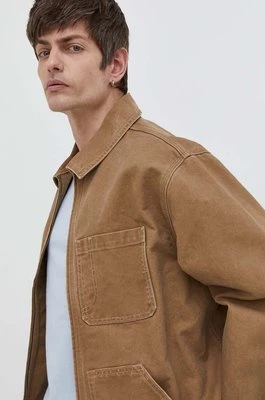 Levi's kurtka jeansowa męska kolor brązowy przejściowa