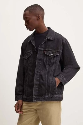 Levi's kurtka jeansowa męska kolor czarny przejściowa oversize A5782
