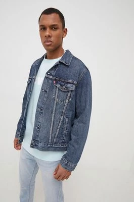Levi's kurtka jeansowa męska kolor granatowy przejściowa