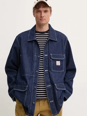 Levi's kurtka jeansowa męska kolor granatowy przejściowa oversize A0744