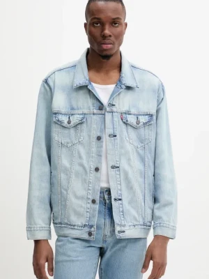 Levi's kurtka jeansowa męska kolor niebieski przejściowa oversize A5782