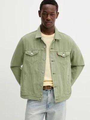 Levi's kurtka jeansowa męska kolor zielony przejściowa