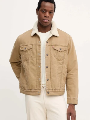 Levi's kurtka jeansowa TYPE 3 SHERPA beżowy