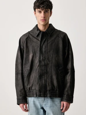Levi's kurtka męska skórzana JABRIL LEATHER szary