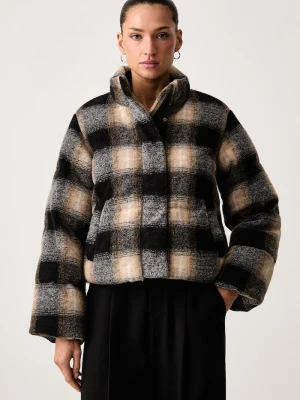 Levi's kurtka pikowana damska z dodatkiem wełny BRYNN CROP - NOVELTY beżowy