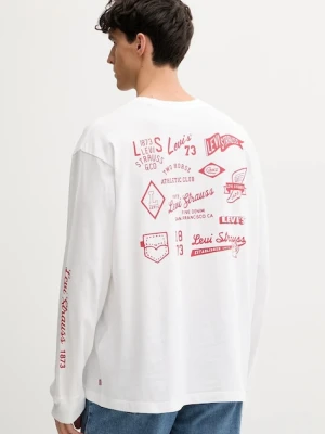 Levi's longsleeve bawełniany kolor biały z nadrukiem A6145