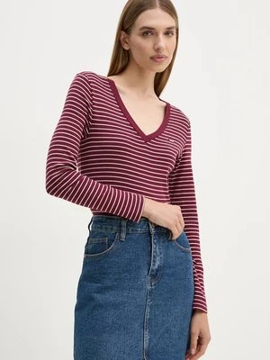 Levi's longsleeve bawełniany kolor bordowy A9330