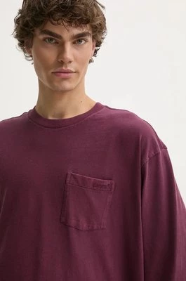 Levi's longsleeve bawełniany kolor bordowy gładki A9247