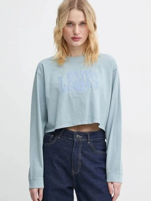 Levi's longsleeve bawełniany kolor niebieski A9418