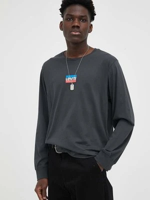 Levi's longsleeve bawełniany kolor szary z nadrukiem