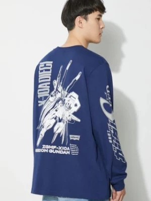 Levi's longsleeve bawełniany Levi's® x Gundam SEED kolor granatowy z nadrukiem A7413.0000