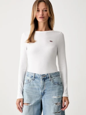 Levi's longsleeve damski bawełniany z elastanem HAYES LS biały