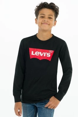 Levi's Longsleeve dziecięcy kolor czarny z nadrukiem