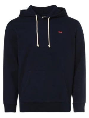 Levi's Męska bluza z kapturem Mężczyźni Materiał dresowy niebieski jednolity,