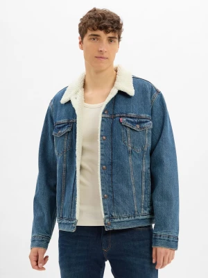 Levi's Męska kurtka dżinsowa Mężczyźni Jeansy niebieski jednolity,