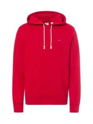 Levi's Męski sweter z kapturem Mężczyźni Bawełna czerwony jednolity,