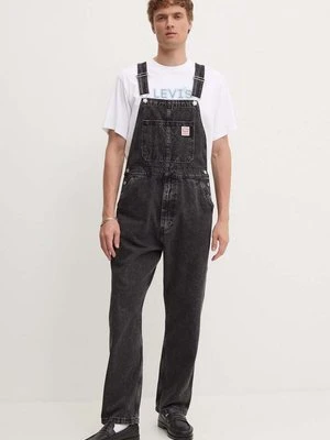 Levi's ogrodniczki jeansowe kolor czarny RT OVERALL