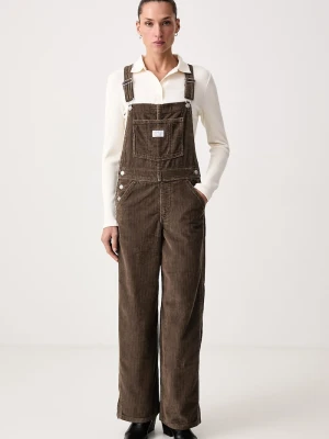 Levi's ogrodniczki sztruksowe damskie FL BAGGY OVERALL brązowy