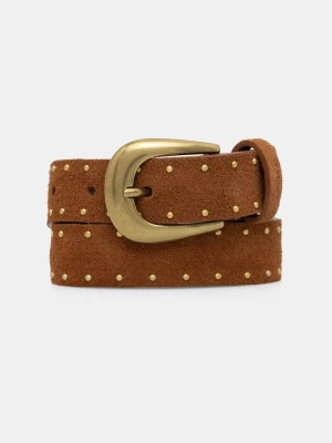 Levi's pasek damski zamszowy BELLA STUDDED brązowy