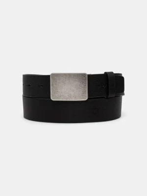 Levi's pasek męski skórzany RYDER PLAQUE BUCKLE czarny