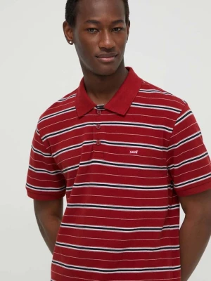 Levi's polo bawełniane bordowy