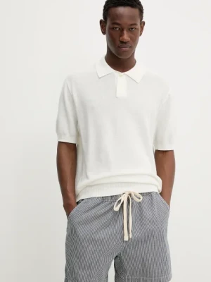 Levi's polo bawełniane kolor beżowy gładki A7294