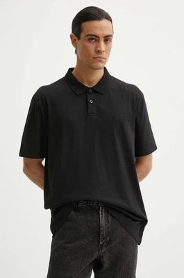 Levi's polo bawełniane kolor czarny gładki A6735