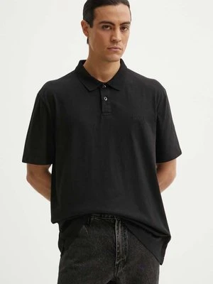 Levi's polo bawełniane kolor czarny gładki A6735