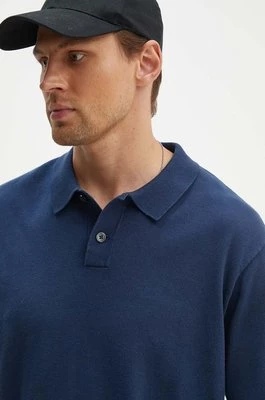 Levi's polo bawełniane kolor granatowy gładki A7294