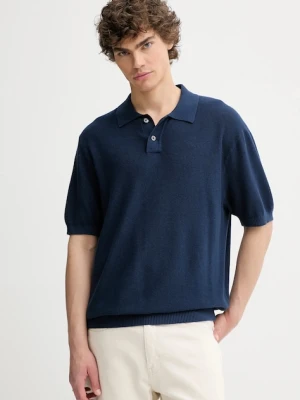 Levi's polo bawełniane kolor granatowy gładki A7294
