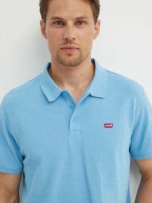 Levi's polo bawełniane kolor niebieski