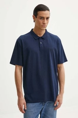 Levi's polo bawełniane kolor niebieski gładki A6735