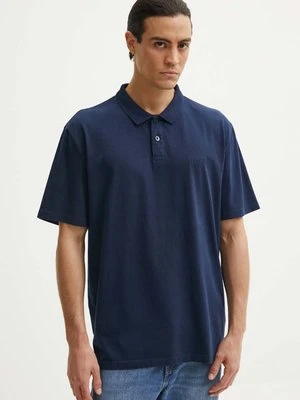 Levi's polo bawełniane kolor niebieski gładki A6735