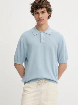 Levi's polo bawełniane kolor niebieski gładki A7294
