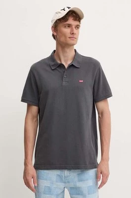 Levi's polo bawełniane kolor szary gładki