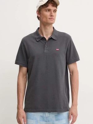 Levi's polo bawełniane kolor szary gładki