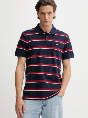 Levi's polo bawełniane męski kolor granatowy wzorzysty 35883