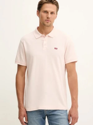 Levi's polo bawełniane męski kolor różowy gładki 35883