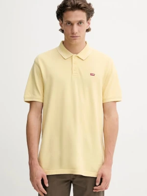 Levi's polo bawełniane męski kolor żółty gładki 35883