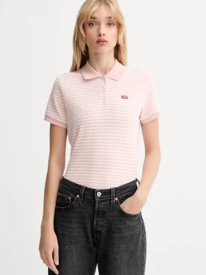 Levi's polo damski kolor różowy 52599