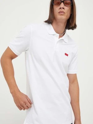 Levi's polo męski kolor biały z aplikacją