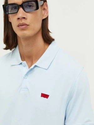 Levi's polo męski kolor niebieski z aplikacją